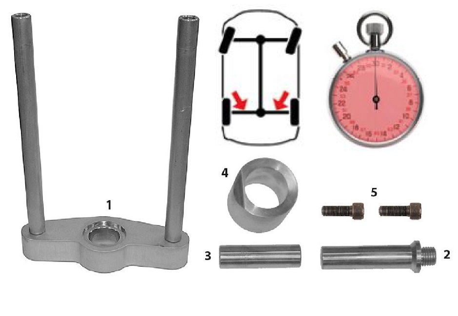 Комплект доп. оснастки для выпрессовки болта рессоры Scania, на 32т (комплект цилиндра 32т и установочная траверса 03-00031-002 поставляется отдельно)