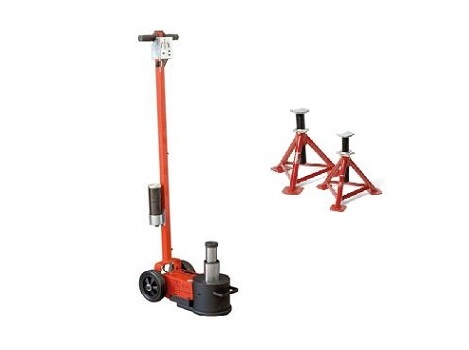 Домкрат пневмогидравлический низкий, 40/20 т Cattini со страхующими стойками