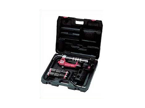 Шприц-солидолонагнетатель на аккумуляторах, max давление 45МПа, гибкий носик 0.9м, 1 аккумулятор.