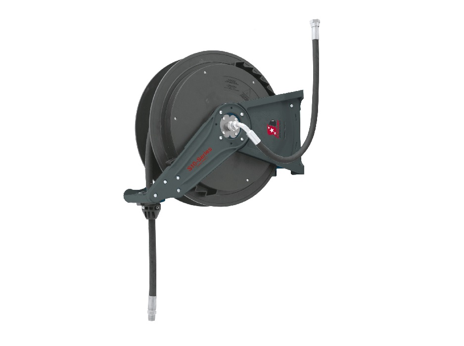Катушка открытая для раздачи воздуха, воды; композитный барабан; шланг 10 м. х 1/2"; 1,5 МПа; вх/вых: 1/2"