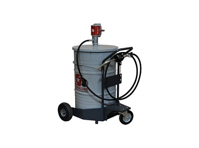 Нагнетатель смазки передвижной для бочки 200 л; тележка; 15:1; 15л/мин; 1 МПа; цифровой расходомер; без бочки