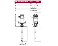 Насос для смазки с пневмоприводом повышенной производительности под бочку 50 кг; 40:1; 11 кг/мин, 1,4МПа, воздух 1/2", заборная труба: Ø 50 мм, L=650 мм