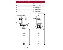 Насос для смазки с пневмоприводом повышенной производительности под бочку 50 кг; 40:1; 11 кг/мин, 1,4МПа, воздух 1/2", заборная труба: Ø 50 мм, L=650 мм