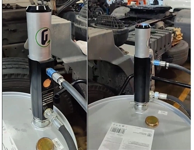 Комлект для раздачи масла из 200л бочек (насос 3:1 с пневмоприводом, пистолет с расходомером, шланг 3м)