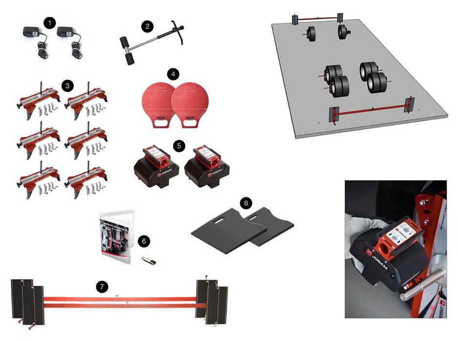 Электронный лазерный стенд измерения углов установки колес, положения осей мобильный