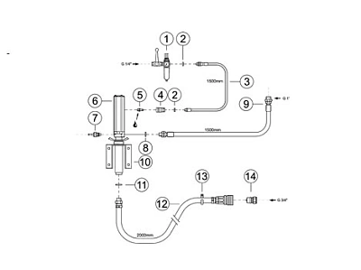 Комплект для монтажа насоса на стене с фильтром-регулятором воздуха и масляным фильтром (арт. № 29300)