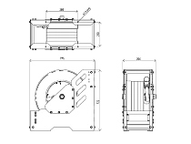 Катушка открытая для раздачи масла, высокой производительности, цельнометаллическая; шланг 15 м. х 1-1/2"; 2 МПа