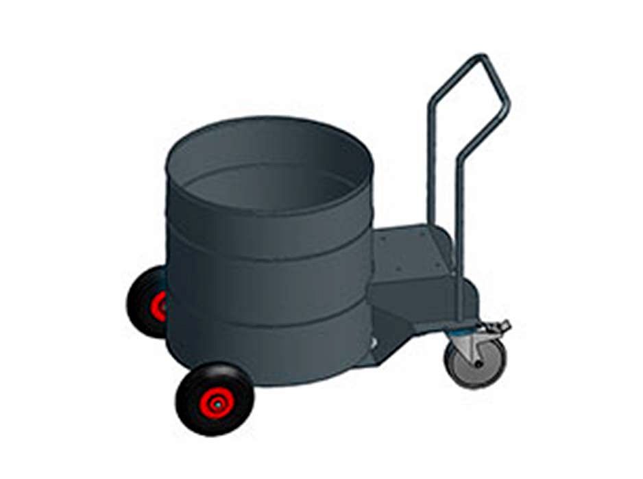 Тележка для бочек 100-200 л., с кронштейном для шланговой катушки, 4 колеса