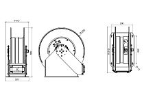 Катушка открытая для раздачи воздуха/воды, цельностальная; шланг 15 м. х 1"; 1,5 МПа; 1"