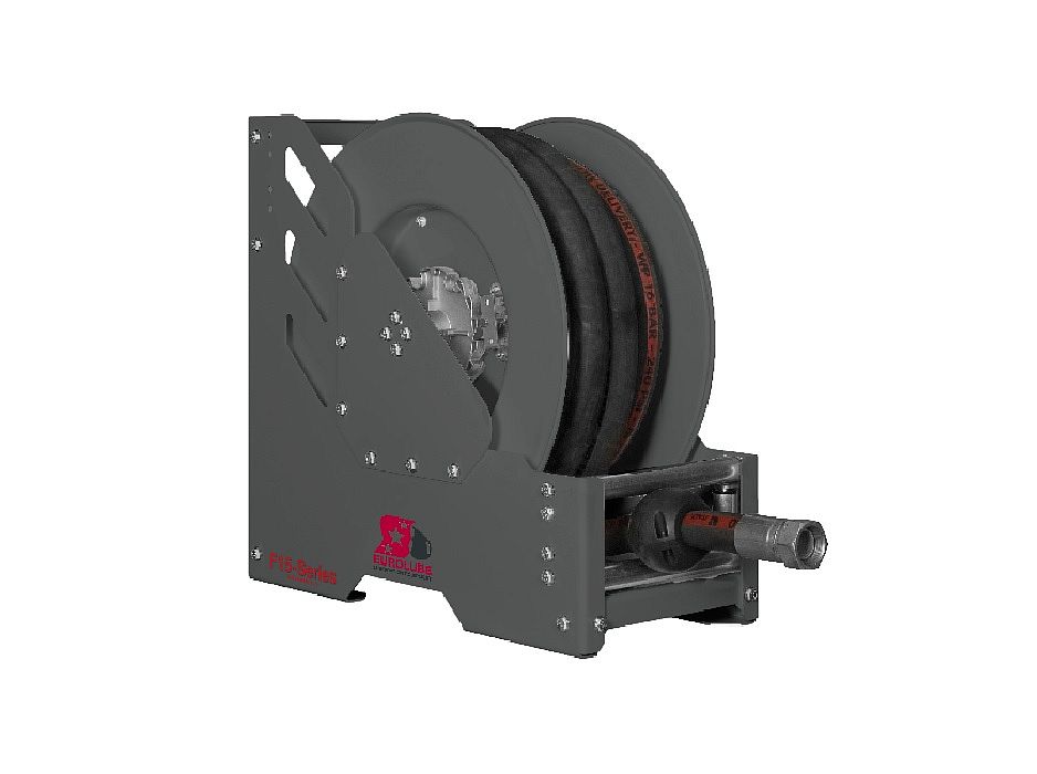 Катушка открытая для раздачи масла, высокой производительности, цельнометаллическая; шланг 15 м. х 1-1/2"; 2 МПа