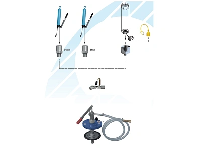 Насос ручной для перекачки смазки в резервуары для бочек 5 кг Ø 195-212 мм, шланг 1,5 м, ( брс 55500306, 55500206 необходимо заказывать отдельно)