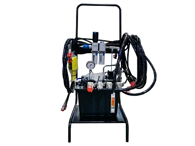 Насосная станция гидравлическая, пневматический привод, 4 выхода, с пультом ДУ, 70 МПа, 9200 см3