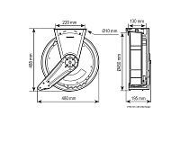 Катушка открытая для раздачи масла, шланг 10 м. х 1/2"; 7,5 МПа; пистолет с цифровым расходомером