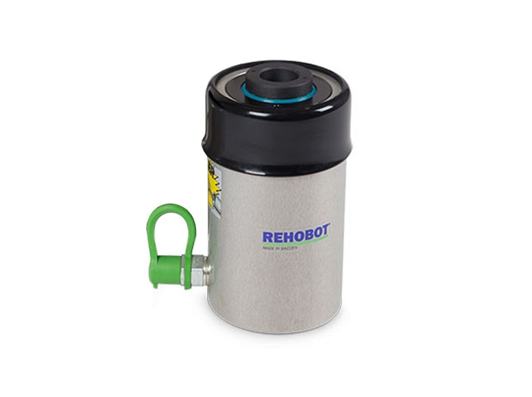 Гидроцилиндр полый, усилие 36 т, ход штока 153 мм, высота 327 мм из алюминия