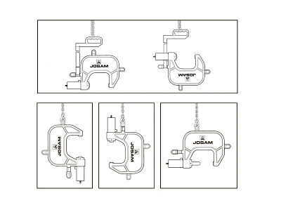 Комплект струбцины для клепки и правки рам 40 т для правки рам 