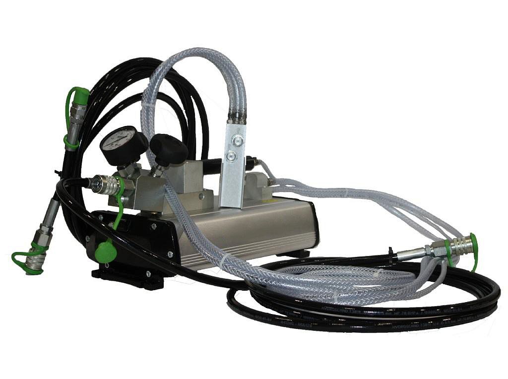 Насосная станция гидравлическая, пневматический привод, 2 выхода, с пультом ДУ, 70 МПа, 2500 см3