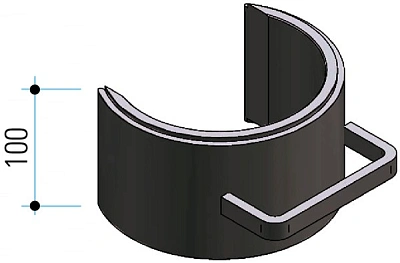 Скоба страховочная, H100, D216, 150 т, M-F, для M150