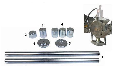 Комплект доп. оснастки для шкворня  осей SAF и BPW, используется в комплектах  03-00031-32/45Т тонн (комплект цилиндра поставляется отдельно)