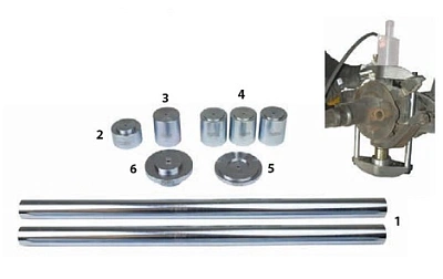 Комплект доп. оснастки для шкворня  осей SAF и BPW, используется в комплектах  03-00031-32/45Т тонн (комплект цилиндра поставляется отдельно)