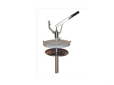 Насос ручной для наполнения смазкой пистолетов раздаточных, для бочек 50 кг., насос с прижимной пластиной, 80 гр. за один ход штока