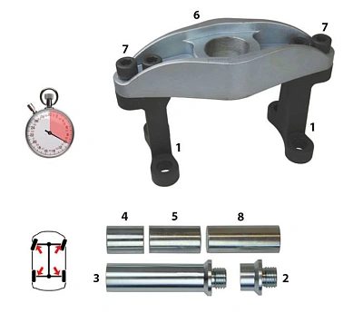 Комплект доп. оснастки для снятия ступицы 8/275, 10/335 грузовых автомобилей и автобусов на 45т. (комплект цилиндра 03-00026 45Т поставляется отдельно)