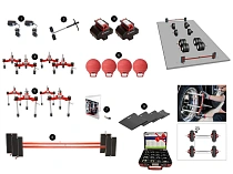 Электронный лазерный стенд измерения углов установки колес, положения осей мобильный с комплектом регулировочных шайб