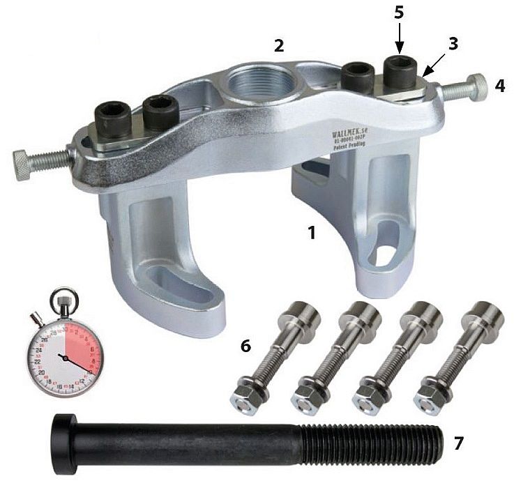 Комплект доп. оснастки для демонтажа фланцев со шлицевыми соединениями карданных валов, коробок передач  (комплект цилиндра 01-00030 18Т поставляется отдельно)