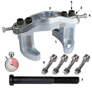 Комплект доп. оснастки для демонтажа фланцев со шлицевыми соединениями карданных валов, коробок передач  (комплект цилиндра 01-00030 18Т поставляется отдельно)