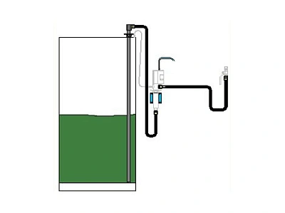 Комплект для монтажа масл. насоса с пневмоприв. на стену и присоед. заборного шланга 5 м. к ёмкости h=3,0 м. сверху, без фильтра регулятора воздуха