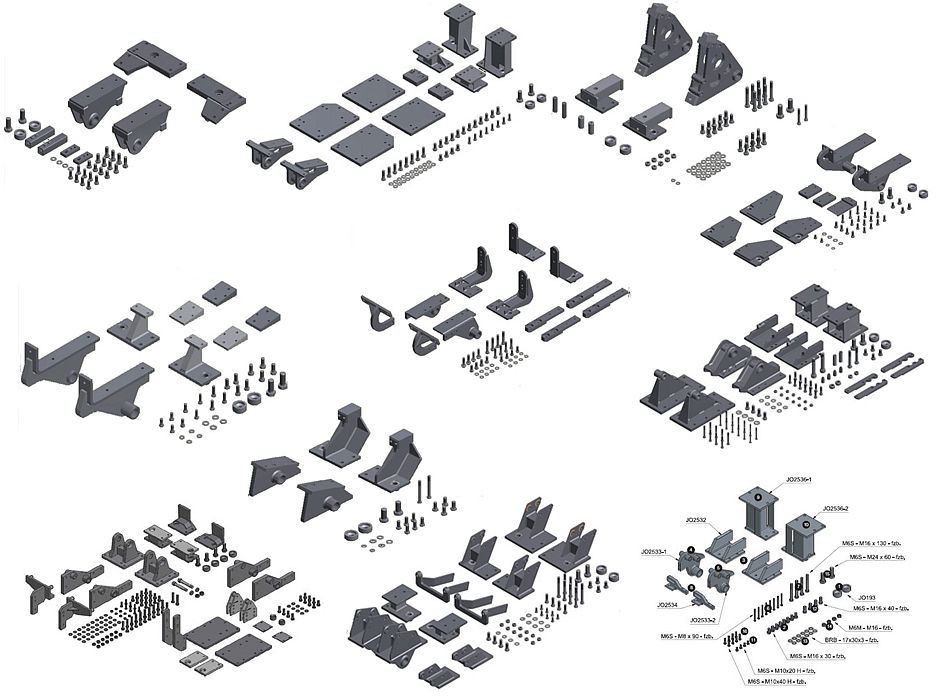 Комплекты адаптеров для установки кабин разных производителей на стапель