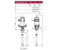 Насос для смазки с пневмоприводом повышенной производительности под бочку 50 кг; 70:1; 7,5 кг/мин, 0,7МПа, воздух 1/2", заборная труба: Ø 50 мм, L=650 мм