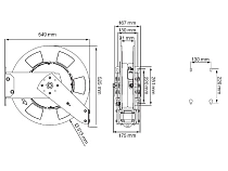 Катушка открытая для раздачи смазки, цельностальная; шланг 15 м. х 3/8", 35 МПа; 3/8"