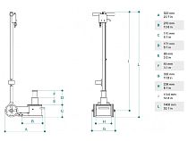 Домкрат пневмогидравлический низкий, 40/20 т Cattini
