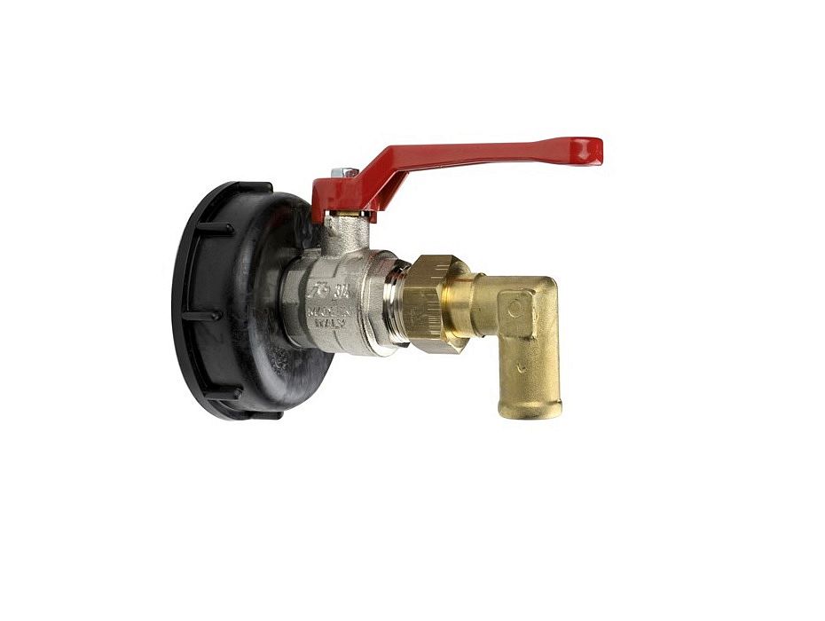 Кран для бочки, латунь, DIN61 мм, шаг 6 мм