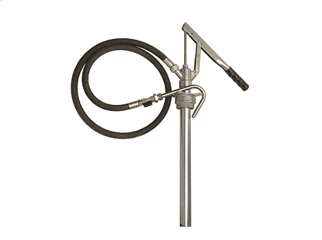 Насос ручной рычажный под бочки 60 л., для масел высокой вязкости, неагрессивных жидкостей, шланг 1,5м с запорным краном и изогнутым метал. носиком, производительность 0,1 л/ ход штока