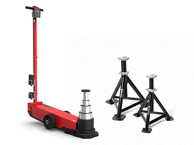 Домкрат пневмогидравлический, 80/50/25/15 т Cattini со страхующими стойками