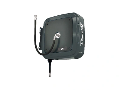 Катушка закрытая с шлангом для раздачи смазки; композитный барабан, шланг 15 м. х 3/8"; 35 МПа; 3/8”