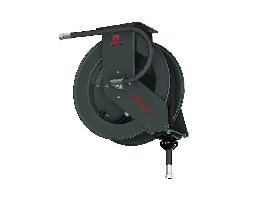 Катушка открытая с шлангом для раздачи масла, цельностальная; шланг 15 м. х 3/4"; 7,5 МПа; вх/вых 3/4"