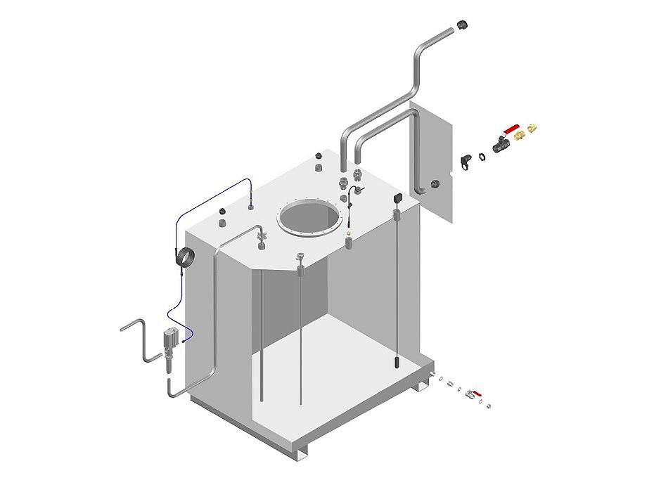 Комплект обвязки для подсоединения емкости к магистрали