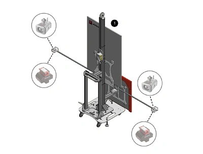 Установка для калибровки камеры курсовой устойчивости и экстр. торможения LPOS & FLS на базе сход-развала 