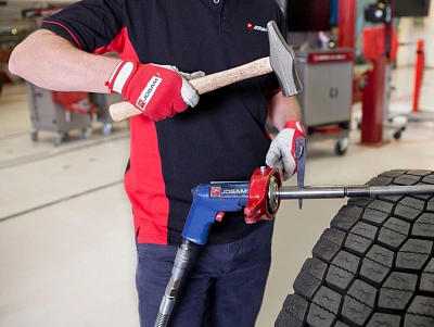 Пневматическая дрель с цепью и рычагом