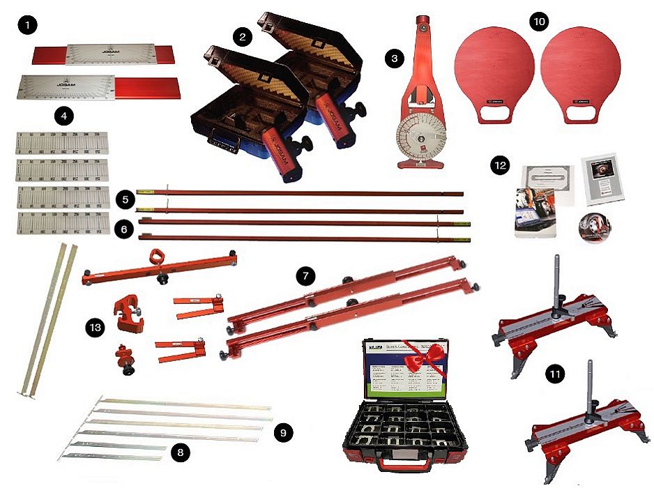 Лазерный стенд измерения схождения, развала, положения осей для коммерческого транспорта, базовый с комплектом регулировочных шайб