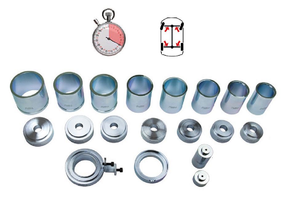 Комплект оснастки (втулок и упорных шайб) для запрессовки и выпрессовки сайлентблоков ( комплекты EBH26, 03-00028, 03-00031-001 поставляются отдельно)