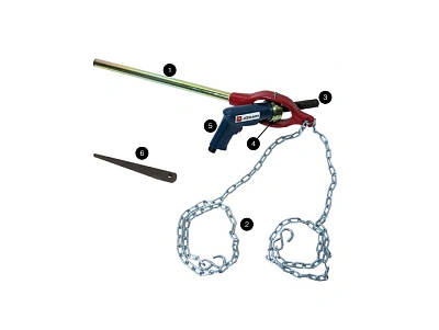 Пневматическая дрель с цепью и рычагом