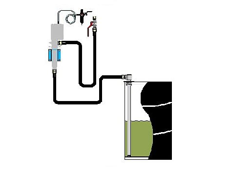 Комплект для монтажа насоса на стену, с блоком подготовки воздуха (подключение к 200л бочке)