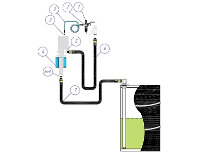 Комплект для монтажа масляного насоса с пневмоприводом (настен. крепл.) на бочку 205 л. и на IBC контейнер 1000 л., с фильтром-регулятором воздуха