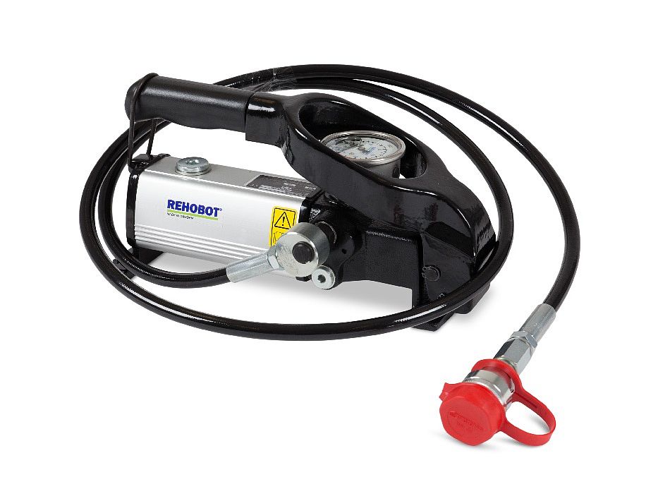 Насос гидравлический двухступенчатый, ручной привод, манометр, шланг 2м с БРС, 70 МПа, 300 см3