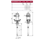 Насос для смазки с пневмоприводом повышенной производительности под бочку 180 кг; 70:1; 7,5 кг/мин, 0,7МПа, воздух 1/2", заборная труба: Ø 50 мм, L=855 мм
