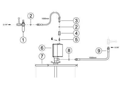 Комплект монтажный для насосов 60:1 и 80:1 для бочек 50-60 кг с блоком подготовки воздуха (насос и уплотнительная пластина в комплект не входят)