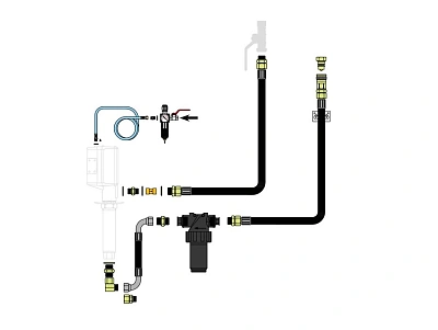 Комплект для монтажа насоса на стене с фильтром-регулятором воздуха и масляным фильтром (арт. № 29300)